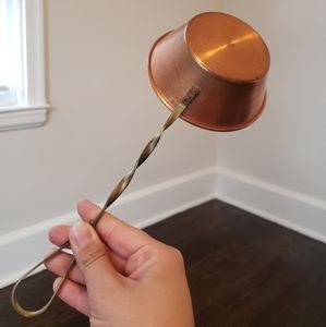 Vintage Copper Pot With Twisted Handle
